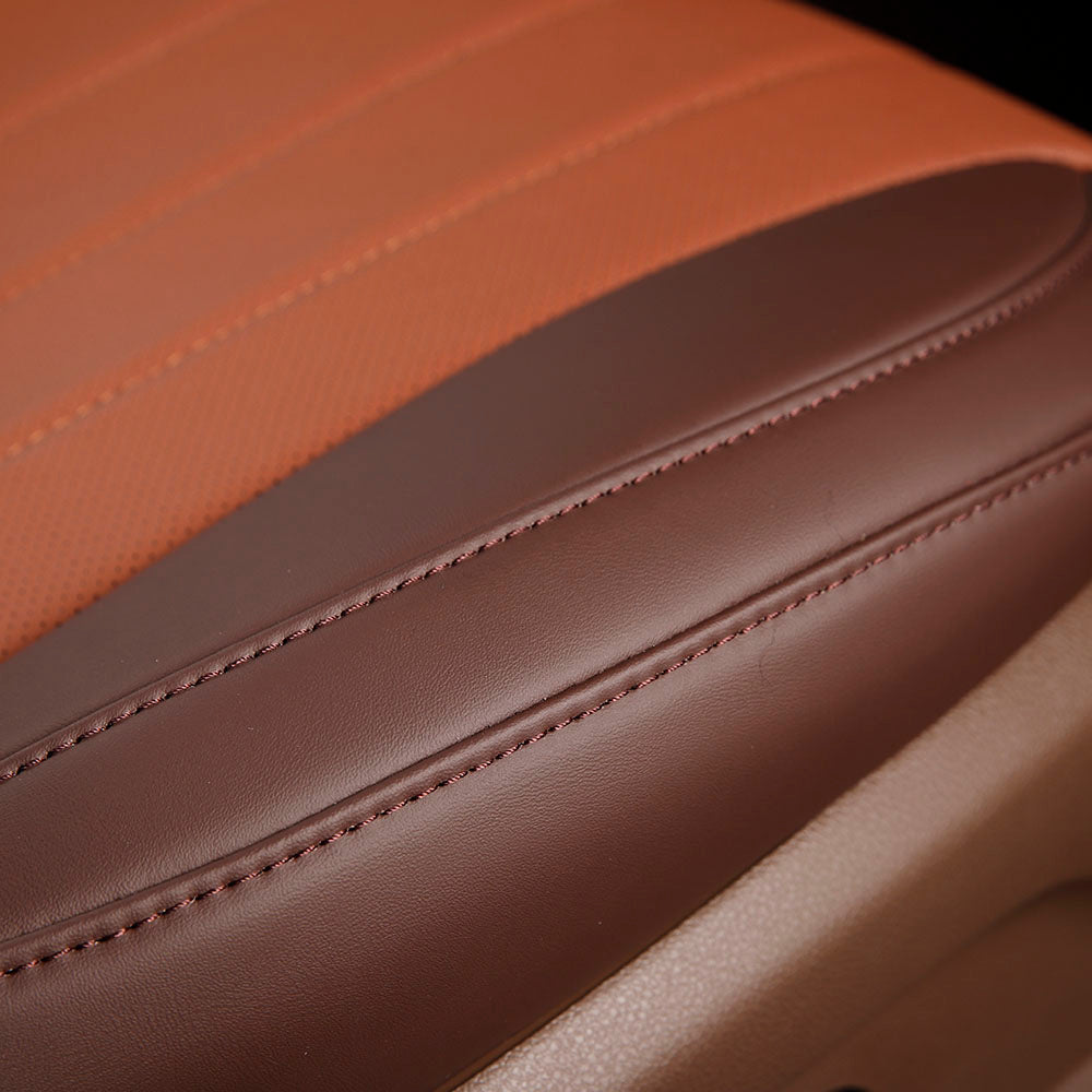 brown leather car seat cover for bmw