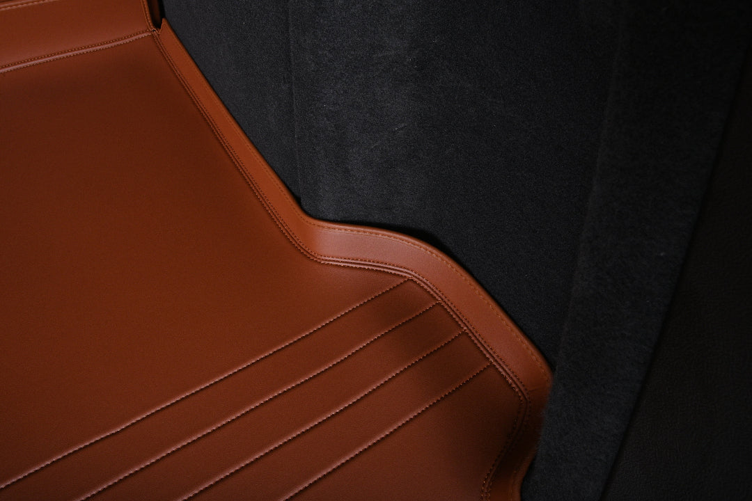 brown nappa leather trunk cargo liner mat