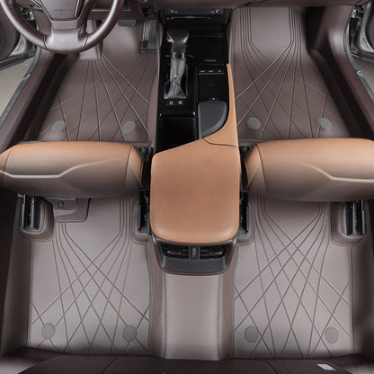 brown nappa leather with embroidery car floor mat car mat for lexus