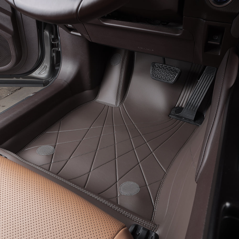 brown nappa leather with embroidery passenger car floor mat car mat for lexus