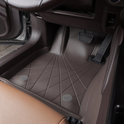 brown nappa leather with embroidery passenger car floor mat car mat for lexus