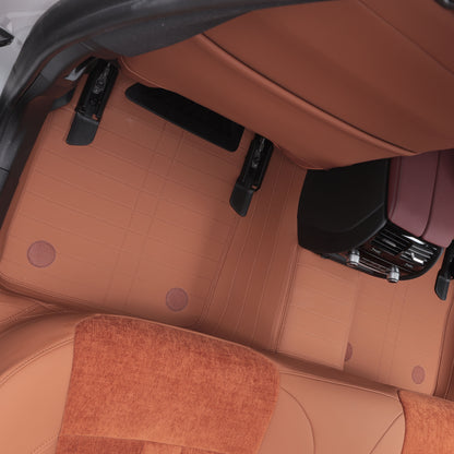 car interior brown leather rear car floor mat car mat