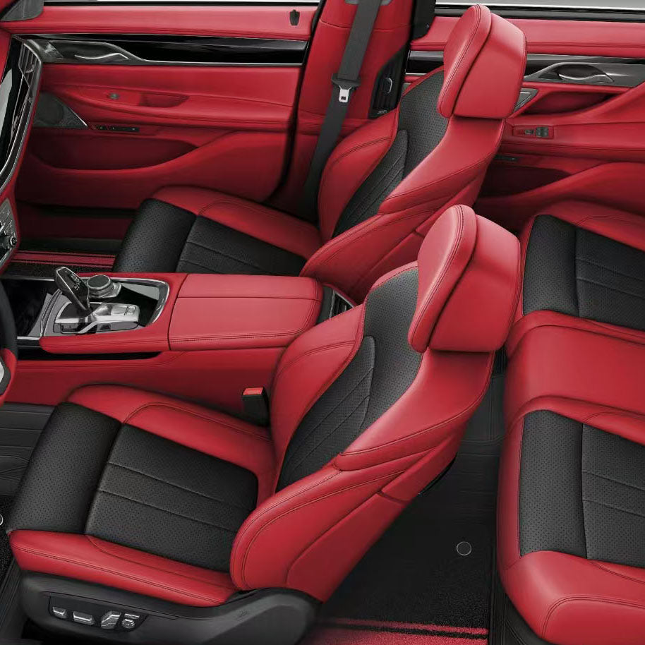 black and red nappa leather car seat cover for BMW X5