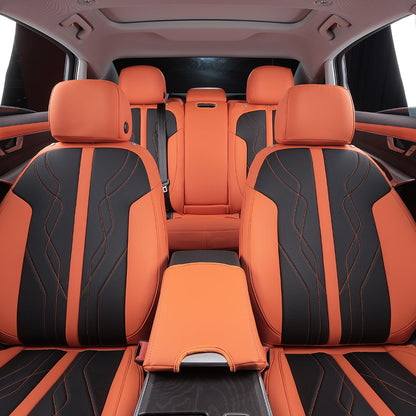 car upgrade orange nappa leather headrest cover for audi a8l