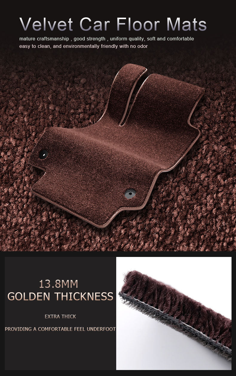 coffee carpet velvet suede car floor mat 