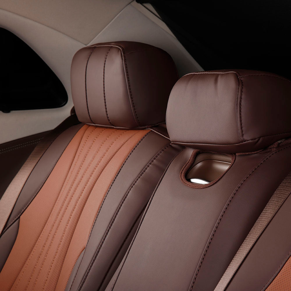 coffee leather headrest cover for bmw