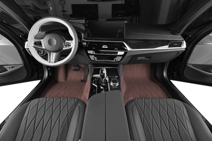 coffee nappa leather with embroidery car floor mat car mat for bmw