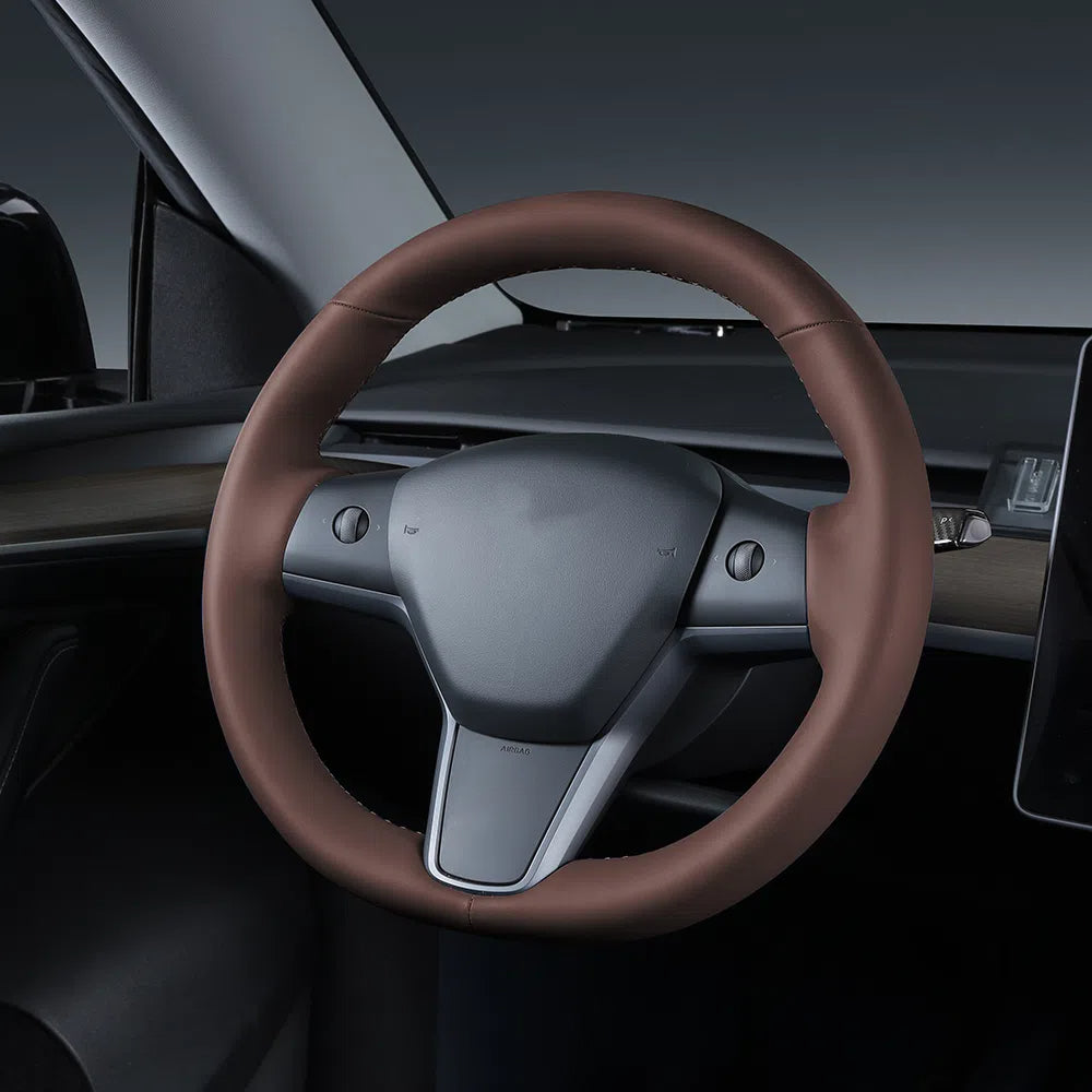 perforated solvent-free leather steering wheel cover