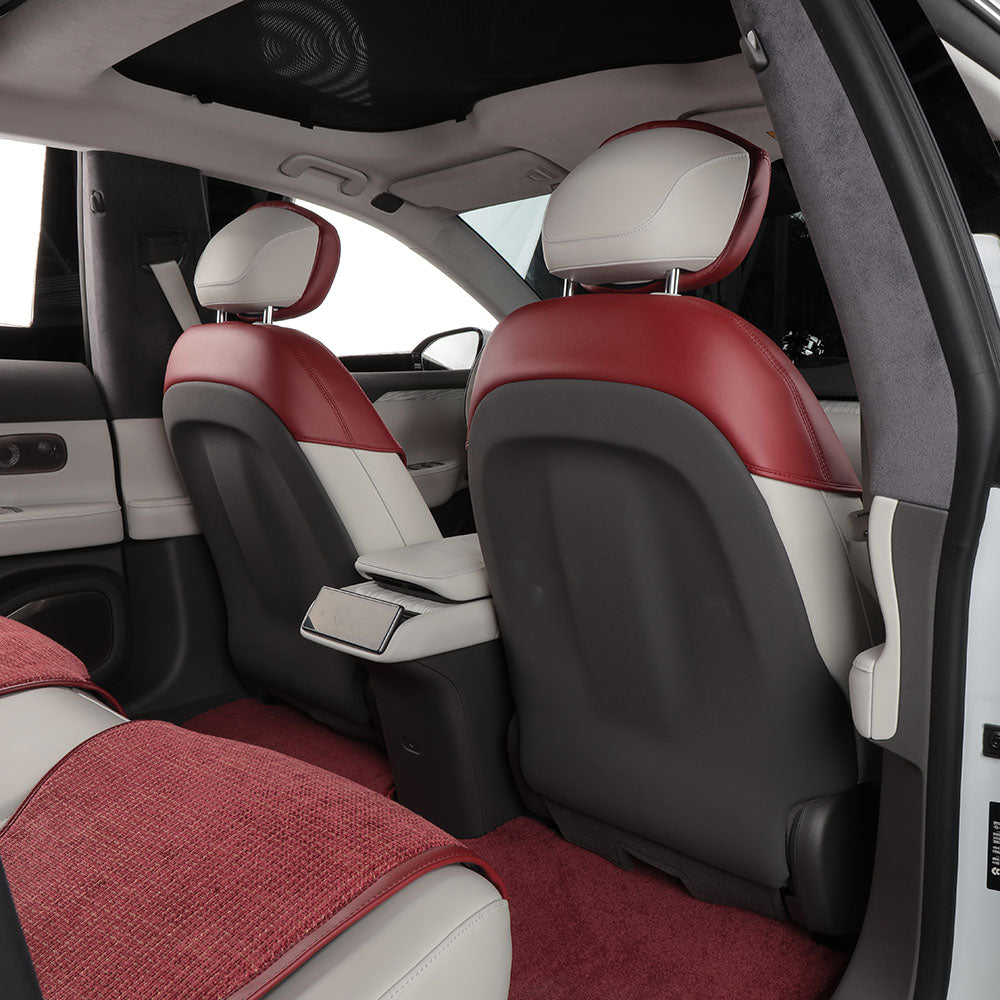 cotton linen half coverage front car seat cover for nio