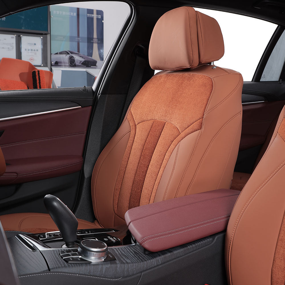 cotton linen leatherfront seat cover for bmw