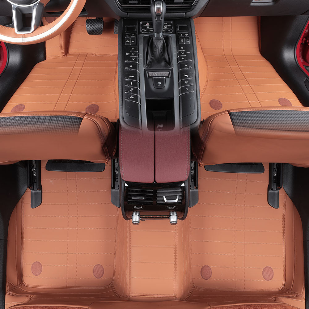 custom fit brown leather car floor mat car mat