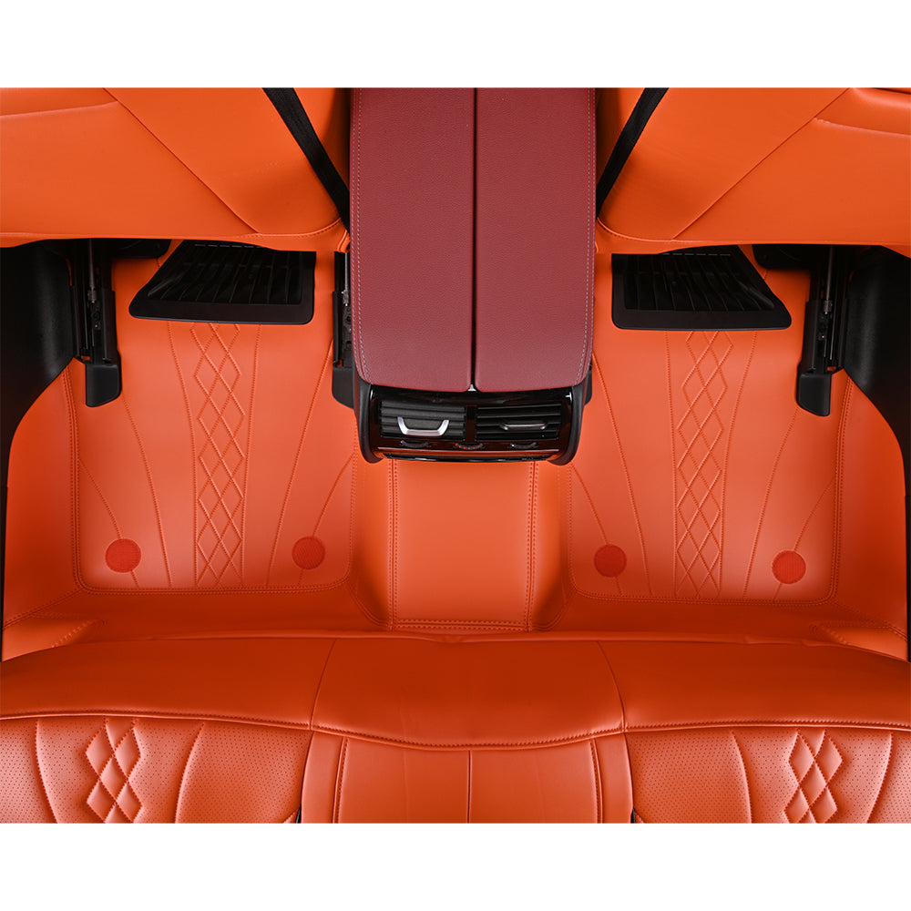 custom fit orange leather car floor mat for bmw