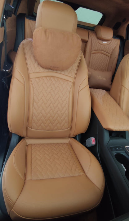 custom leather car seat cover with diamond pattern for Cadillac XT4