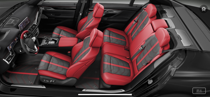 Bespoke Master Custom Fit Red and Black Original Texture Nappa Leather Car Seat Covers For BMW X5