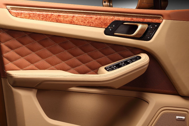 diamond stitching door panel cover for porsche mancn