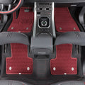 diamond stitching red fiber car floor mat for land rover