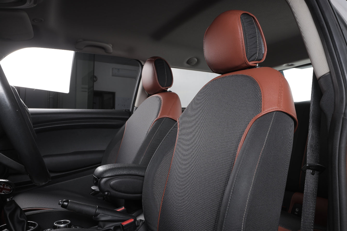 nappa leather half coverage fabric car seat cover for bmw