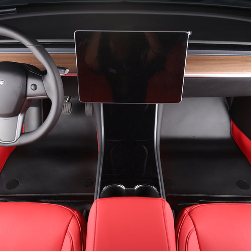 bottom layer soft leather car floor mat for tesla
