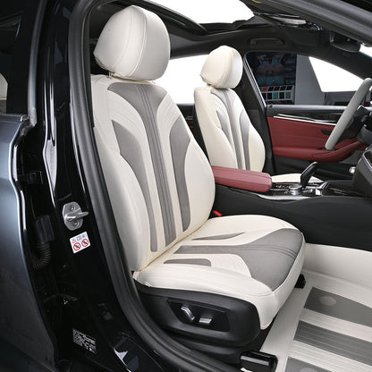 front seat cover with whit nappa leather for bmw