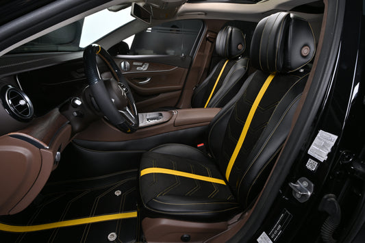 Bespoke Master Custom Fit Stripe Nappa Leather Car Seat Cover For Benz