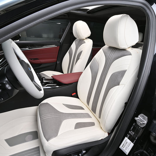gary velvet suede and white nappa leather car seat cover for bmw