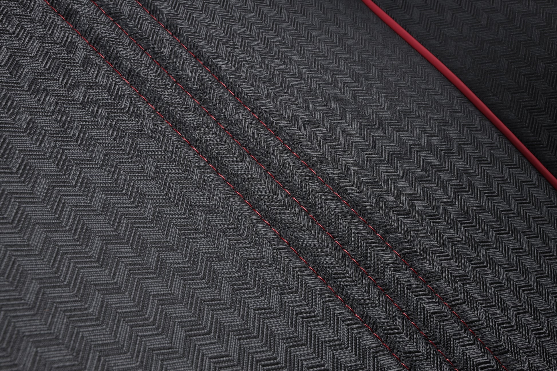 gray leather with red stitching and piping seat cover for land rover