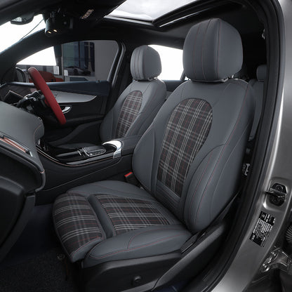 gray nappa leather and fabric seat cover for mercedes-benz