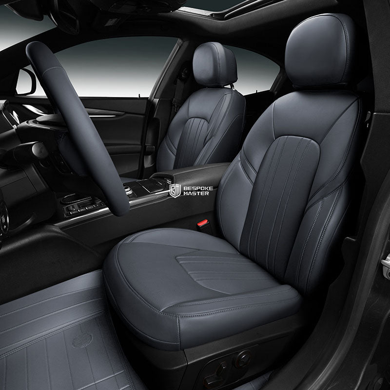 gray nappa leather car seat cover for maserati