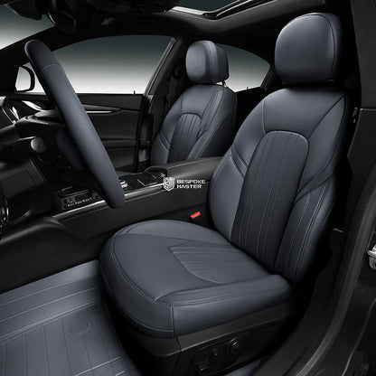 gray nappa leather car seat cover for maserati