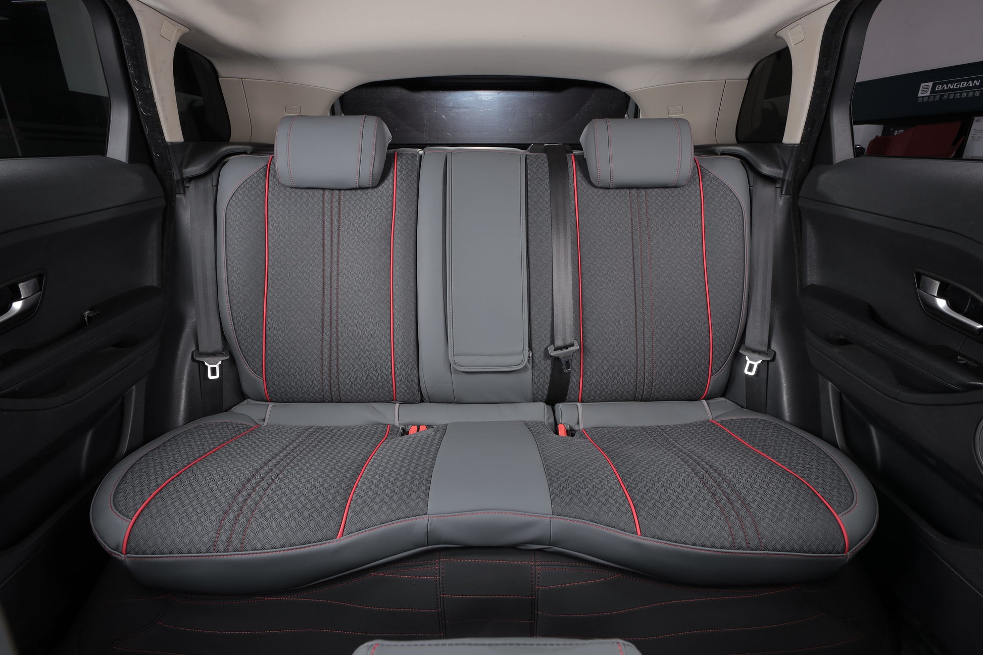 gray nappa leather cloth fabric rear seat cover for land rover