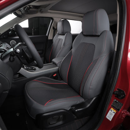 cloth and gray nappa leather with red piping seat cover for land rover
