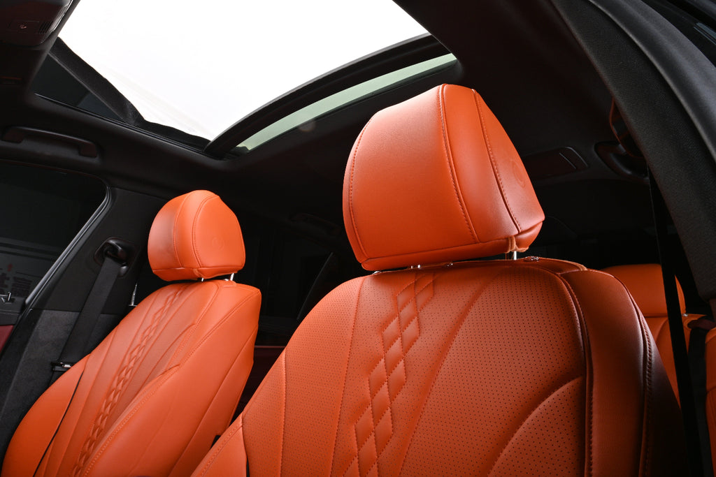 hermès orange leather car seat cover for bmw