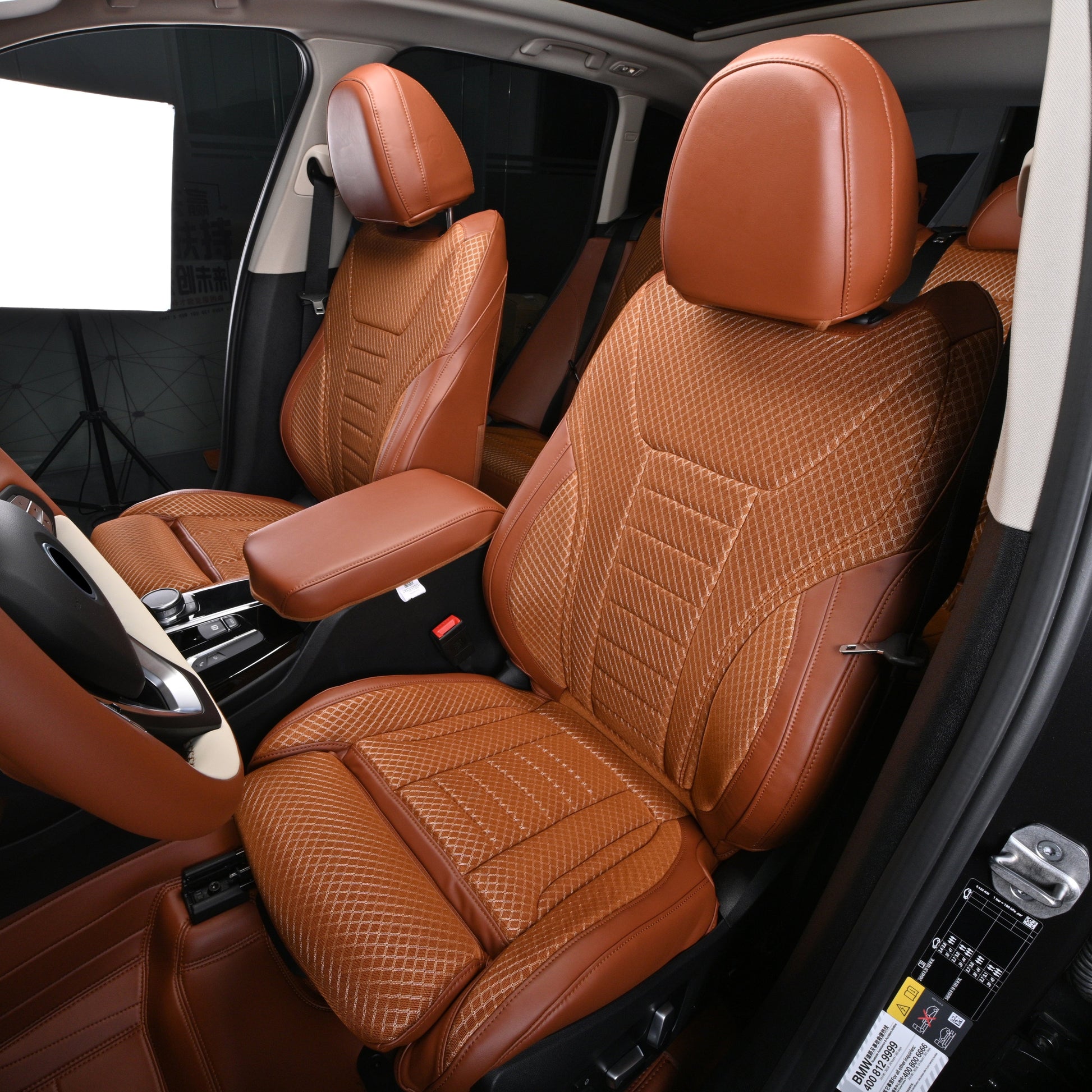 ice linen fabric car seat cover for bmw