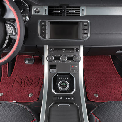 leather and fiber car floor mat car mat for land rover