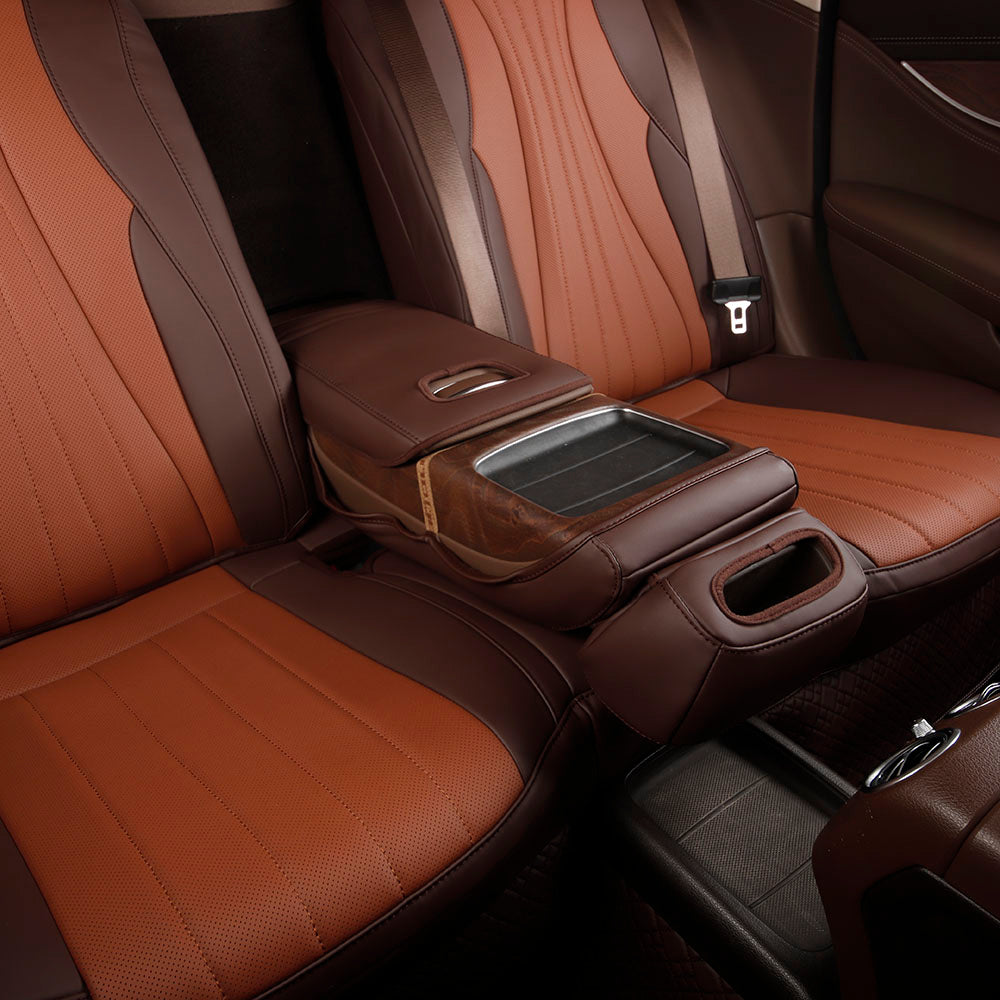 nappa leather rear seat cup cover for bmw