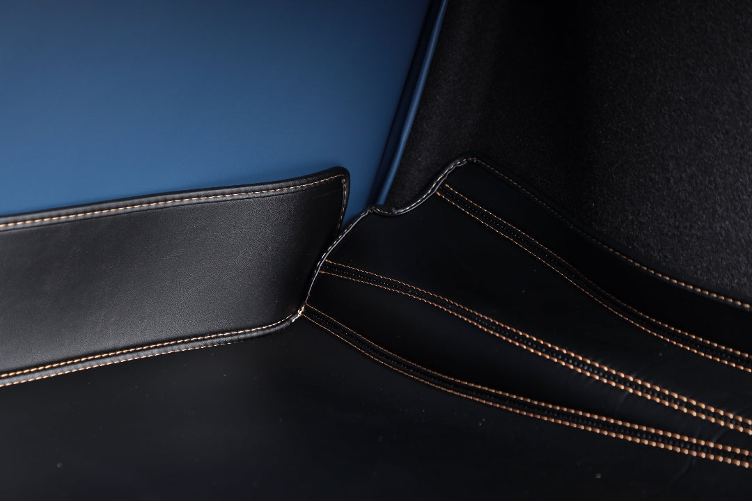 orange leather cargo trunk mat