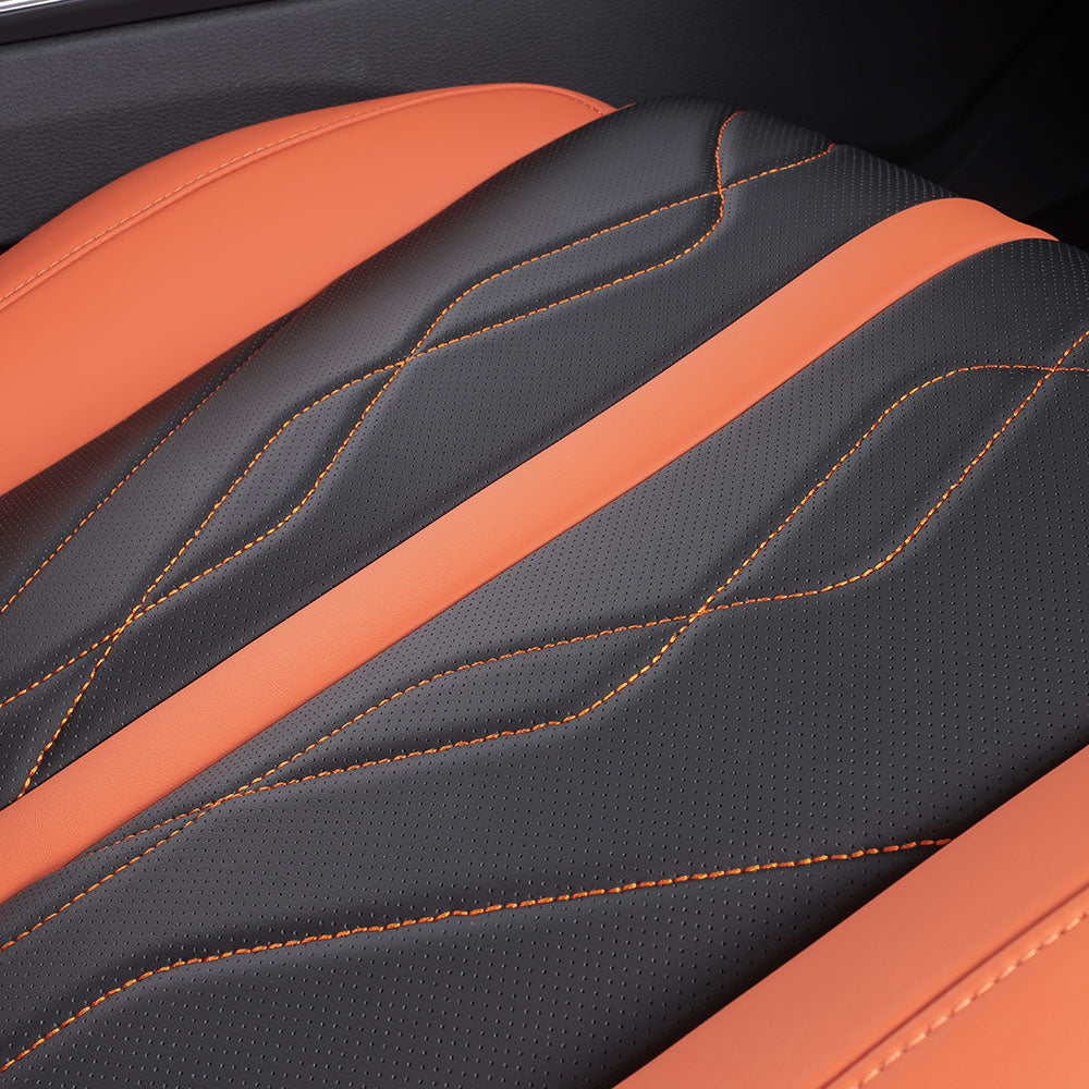 orange stitching car seat cover for Audi A8L