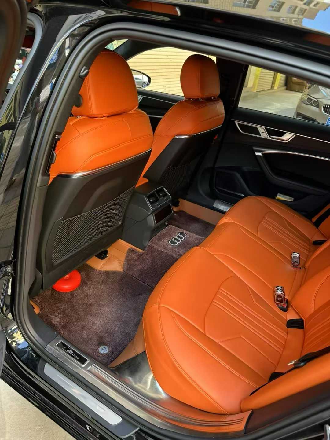 Orange Leather Seat Covers Luxury Nappa Leather Custom Car Seat Covers for Audi A6L