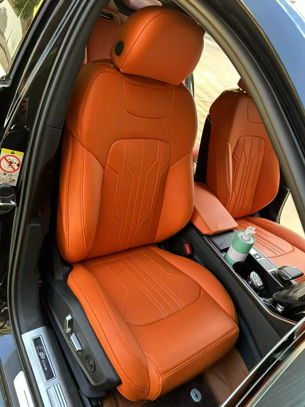 Orange Leather Seat Covers Luxury Nappa Leather Custom Car Seat Covers for Audi A6L