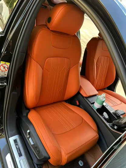 Orange Leather Seat Covers Luxury Nappa Leather Custom Car Seat Covers for Audi A6L