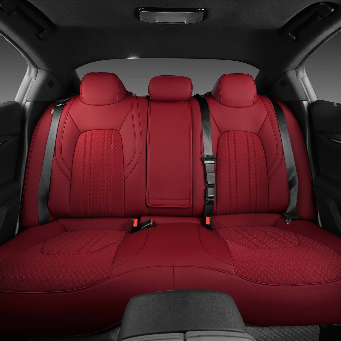 original pattern custom red leather car seat cover