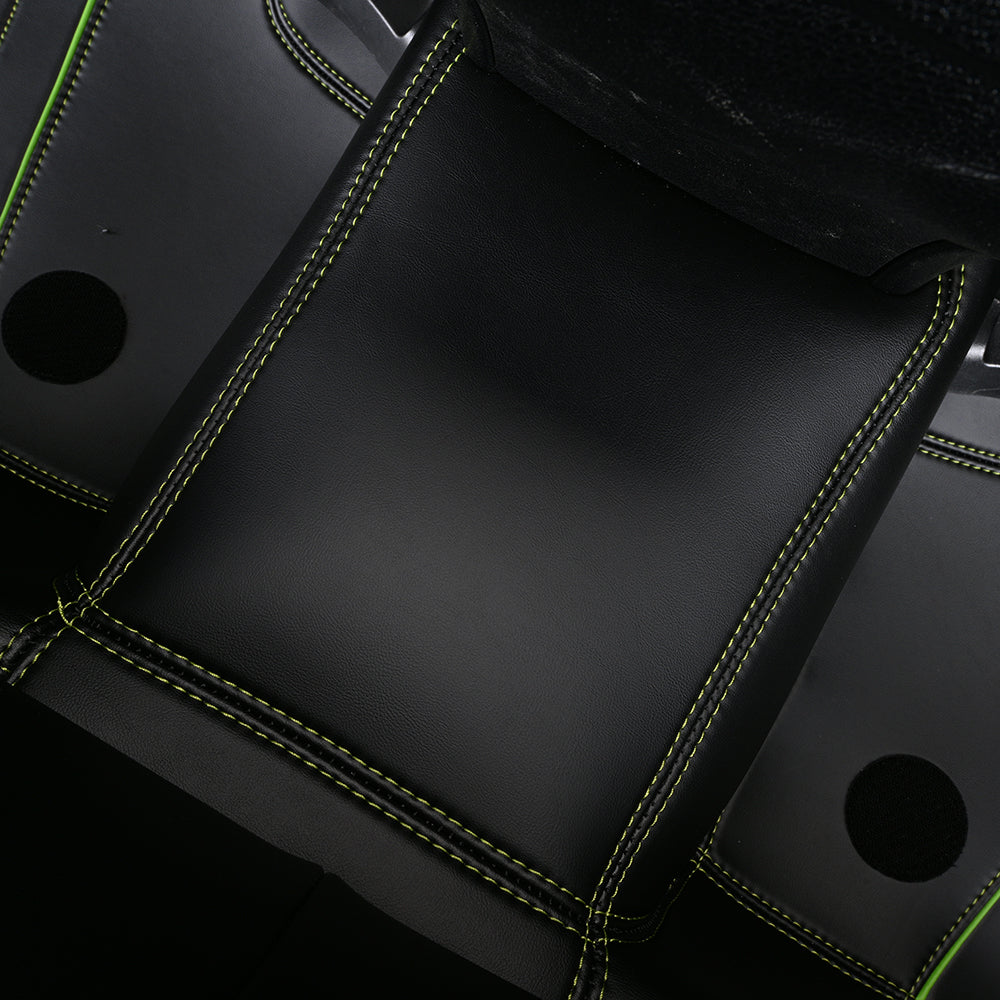 passenger black nappa leather with green piping rear bridge car floor mat car mat