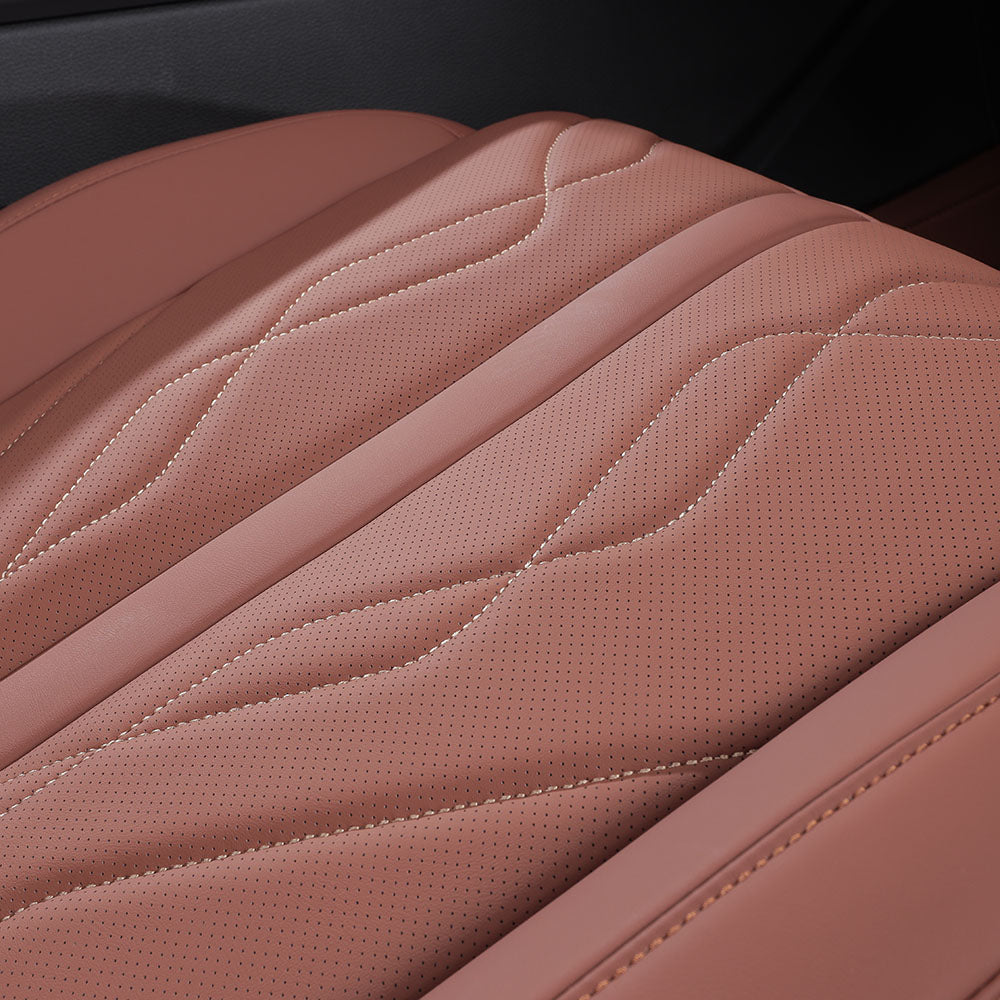 perforated ventilation seat cover with white stitching for audi a8l