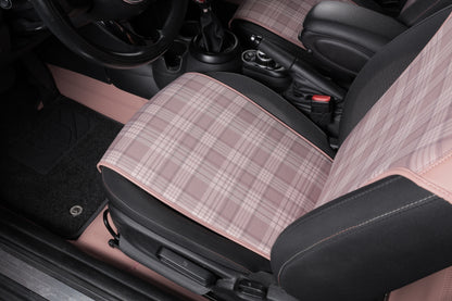 pink fabric and leather car seat cover for bmw