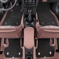 pink leather and black nylon carpet double car floor mat for bmw