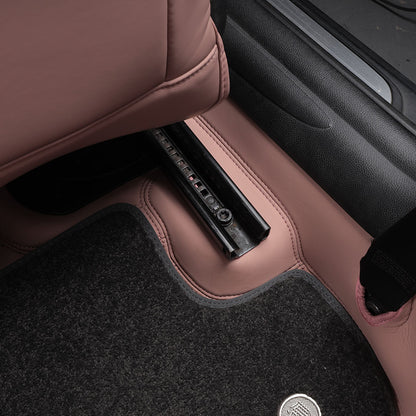 pink leather and black nylon carpet double custom car floor mat for bmw