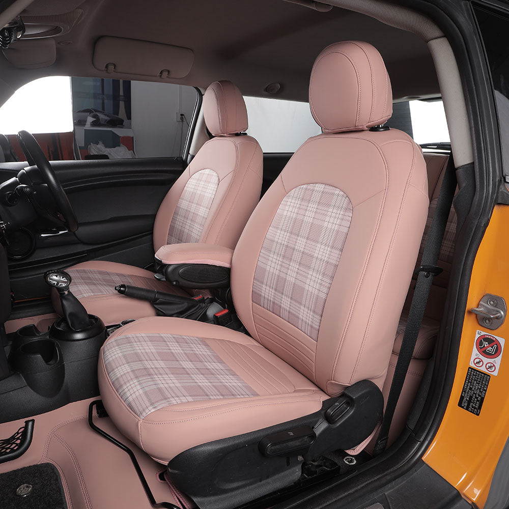 pink leather and fabric seat cover for bmw