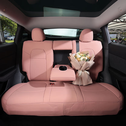 pink leather car interior accessories for tesla