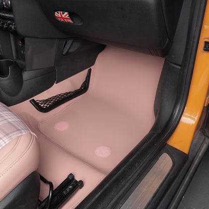 pink leather passenger car floor mat car mat for bmw