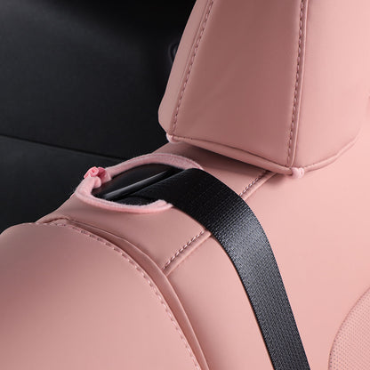 pink nappa leather seat cover for tesla model y